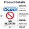 Signmission No Re-Entry OSHA Notice Sign, Plastic, 12in W x 18in L, 2PK OS-2PACK-NS-P-1218-V-14771 - alternate 6
